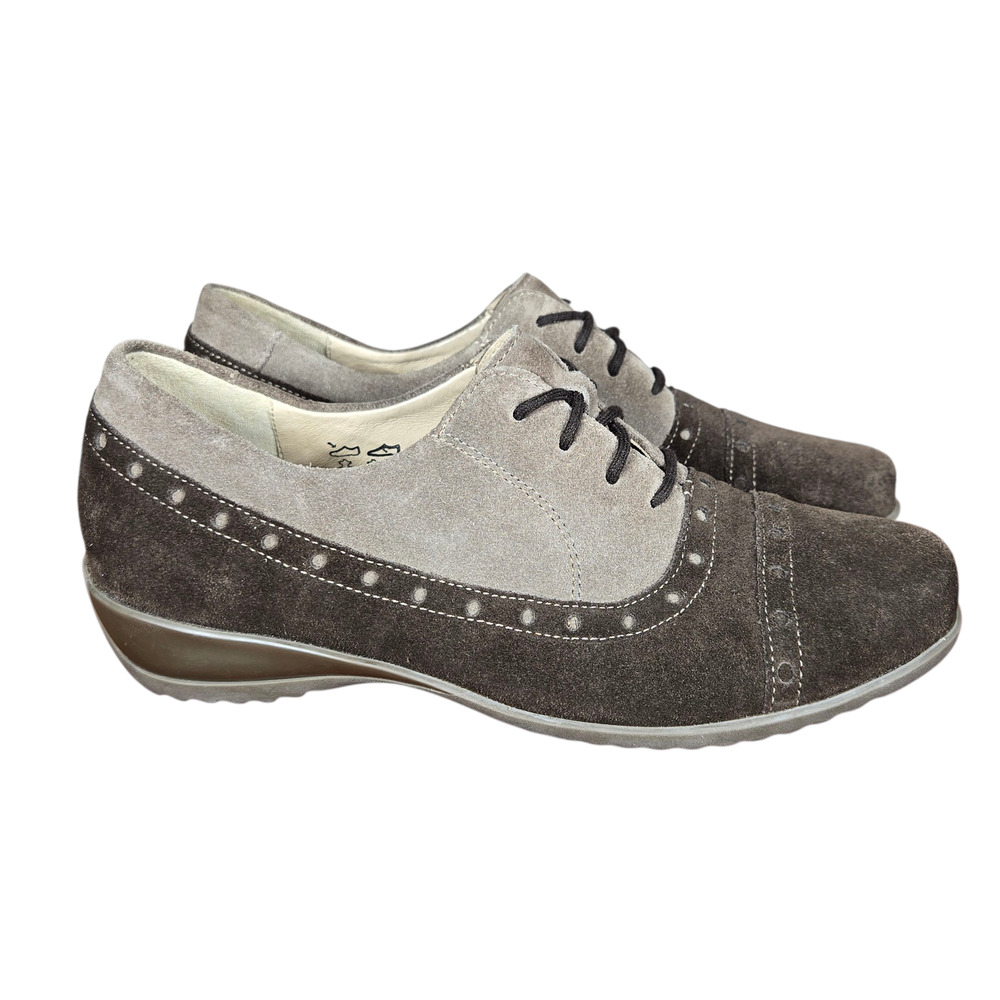 Waldlaufer Oxford Shoes Womens 6 Two Toned Suede Leather Comfort Lace Up Germany